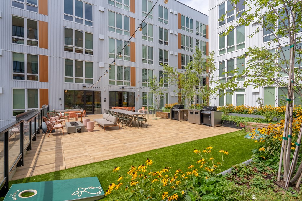 The Warren Apartments exterior patio