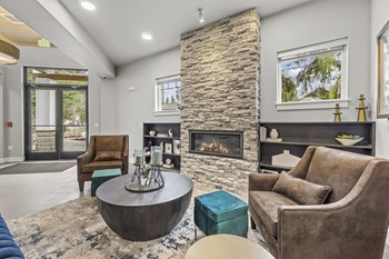 Imber at Union Mills Apartments Clubhouse Seating Area and Fireplace - Photo Gallery 15
