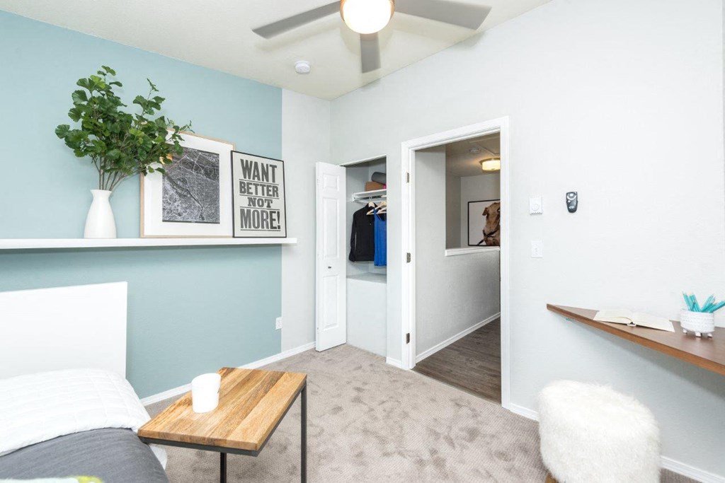 a living room with a couch and a table