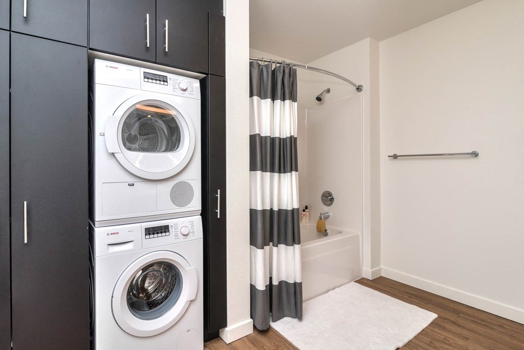 a washer and dryer in a laundry room