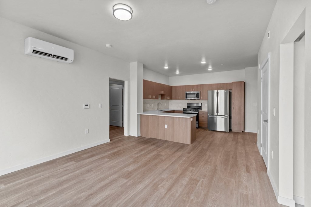 Old Town Lofts Model Kitchen and Living Room