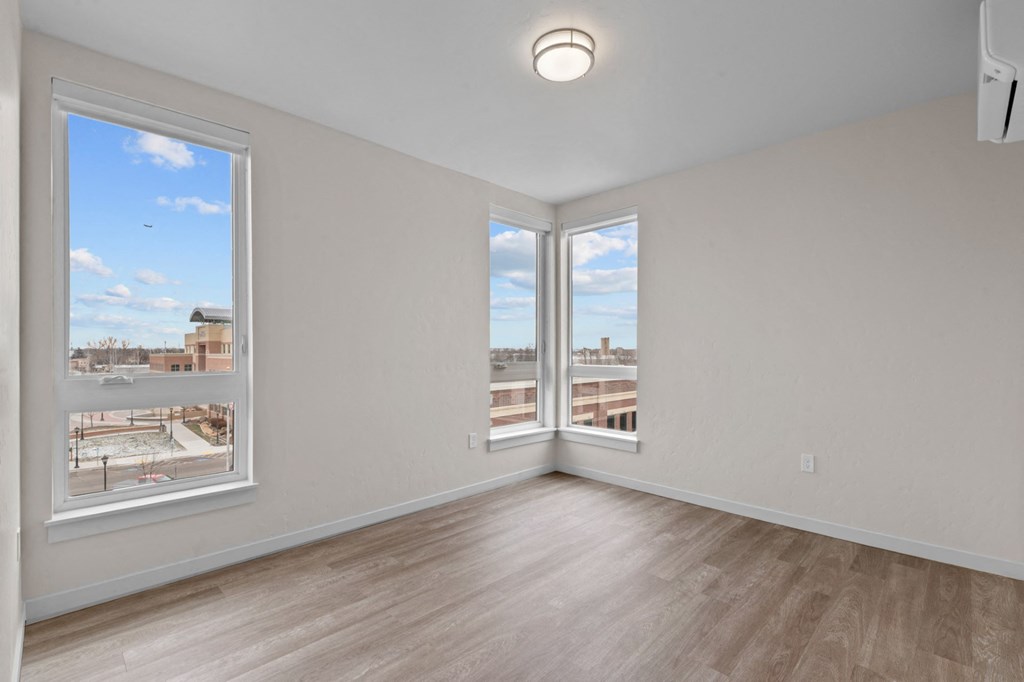 Old Town Lofts Bedroom with Large Windows