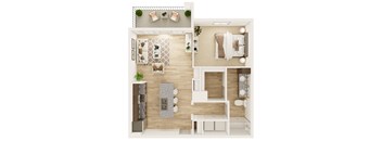 Dalton Austin Residences in Pflugerville, Texas One Bedroom Floor Plan