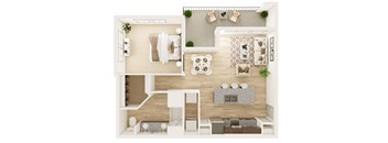 Dalton Austin Residences in Pflugerville, Texas One Bedroom Floor Plan