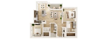 Dalton Austin Residences in Pflugerville, Texas Two Bedroom Floor Plan