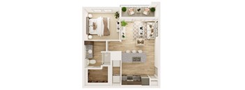 Dalton Austin Residences in Pflugerville, Texas One Bedroom Floor Plan