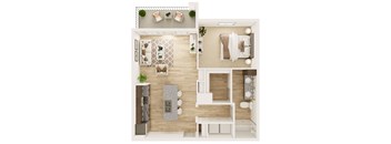 Dalton Austin Residences in Pflugerville, Texas One Bedroom Floor Plan