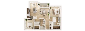 Dalton Austin Residences in Pflugerville, Texas Two Bedroom Floor Plan