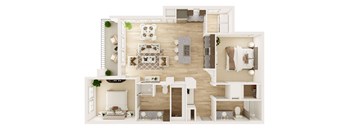 Dalton Austin Residences in Pflugerville, Texas Two Bedroom Floor Plan