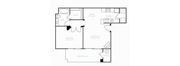 Desert Mirage 1 Bed 1 Bath Floor Plan