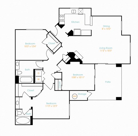 Desert Mirage 3 Bed 2 Bath Floor Plan