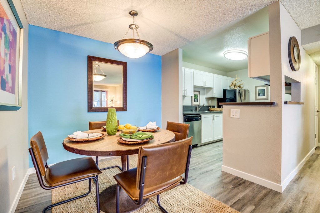 The Alexandar Apartments Model Dining Room and Kitchen