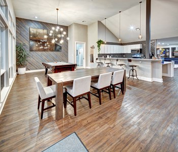 Retreat at Barton Creek Apartments Dining Table and Pool Table - Photo Gallery 13