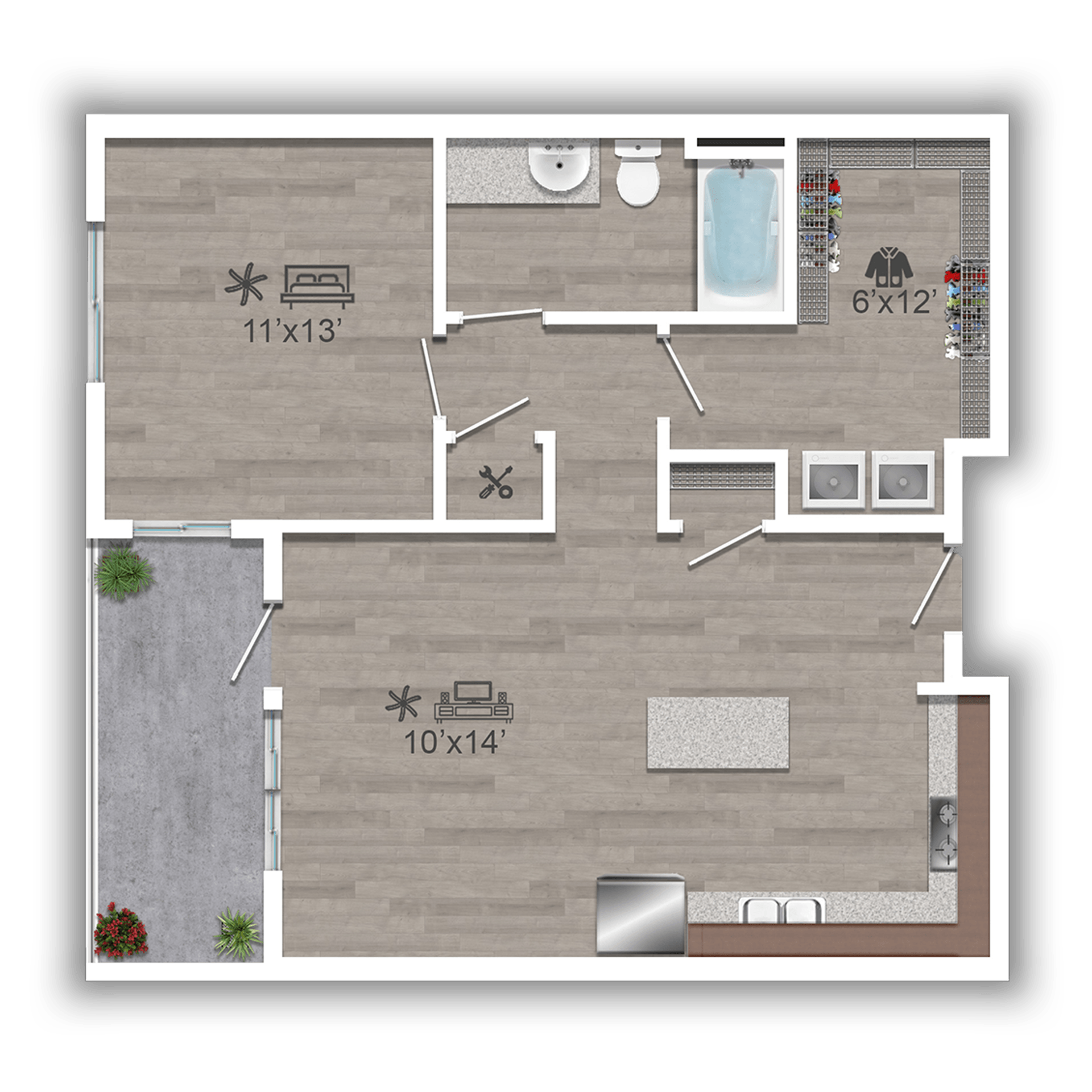 1C Floor Plan at Discovery at The Realm, Texas