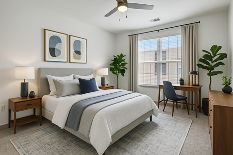 District South Apartments in Fishers, IN Model Bedroom