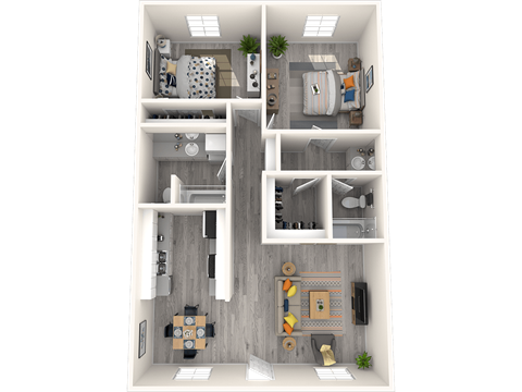 Sono Tempe Apartment Homes 3D Floor Plan The Draper