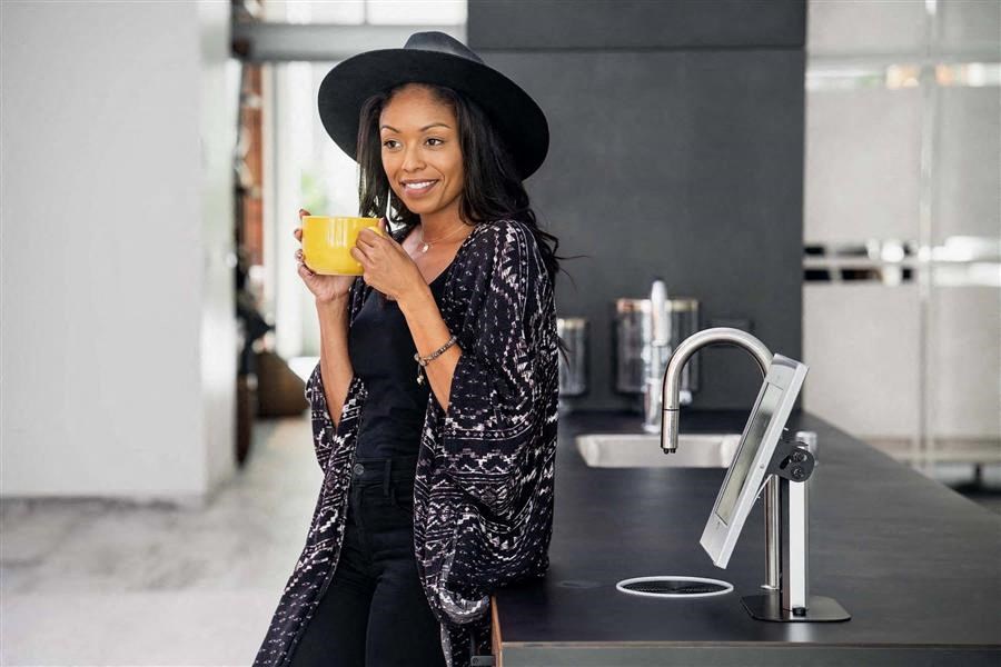 G12 Apartments Drinking Orange Juice Stock Photo