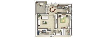 Duet Apartments in Lynnwood, Washington One Bedroom Floor Plan