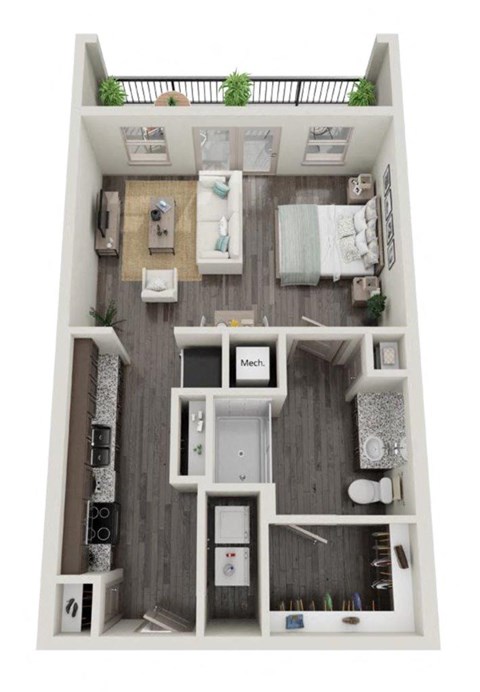 Cromwell at Plum Creek Apartments Studio Floor Plan