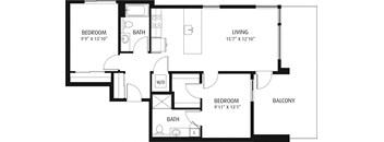 Artix Apartments E1 2D Floor Plan