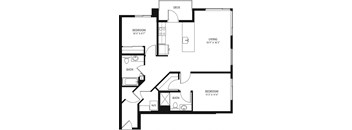 Artix Apartments E2 2D Floor Plan