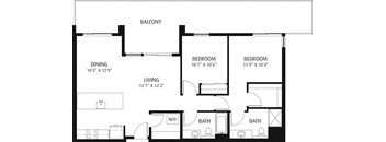 Artix Apartments E3 2D Floor Plan