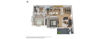 Eagle Rock Apartments in Spokane Valley, Washington Two Bedroom Floor Plan