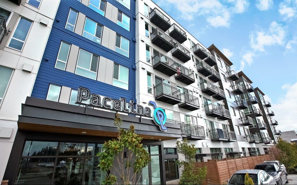Paceline Apartments Exterior Building and Sign