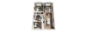 The Wrenley Apartments Charlotte, NC One Bedroom Floor Plan A2