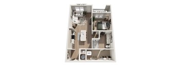The Wrenley Apartments Charlotte, NC One Bedroom Floor Plan A3
