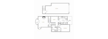 A black and white image of a house floor plan.