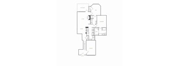 A floor plan of a house with a garage and a living area.