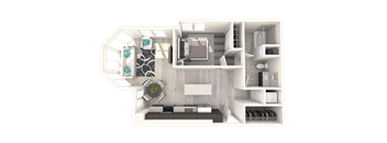 The Mercer Apartments Ellis One Bedroom One Bathroom Floor Plan