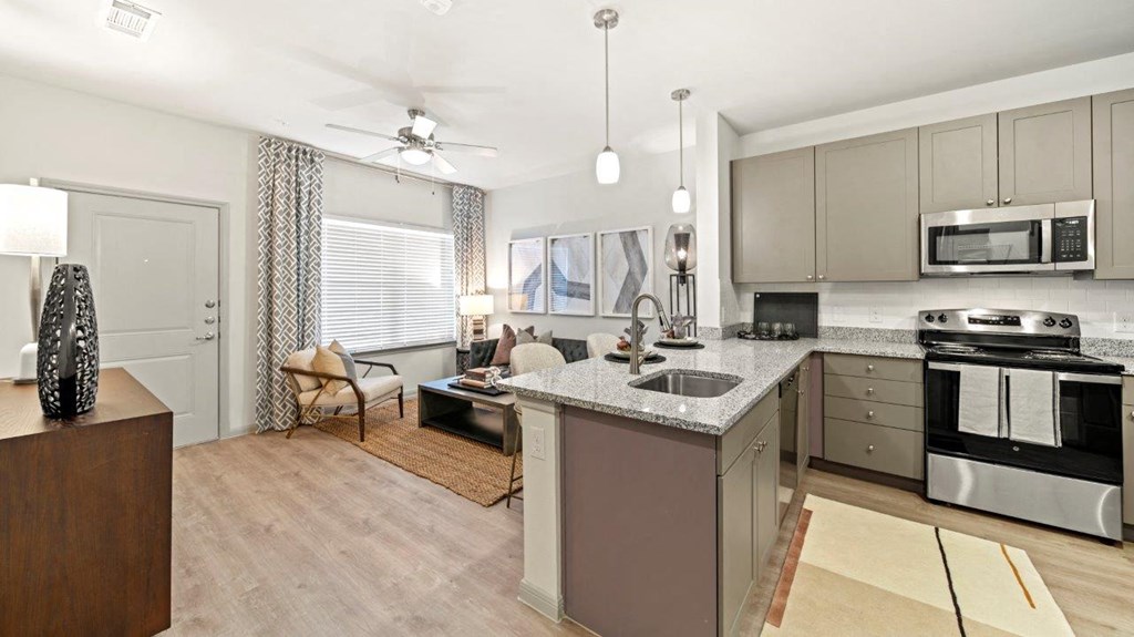 Emerson at Leander Model Kitchen and Living Room