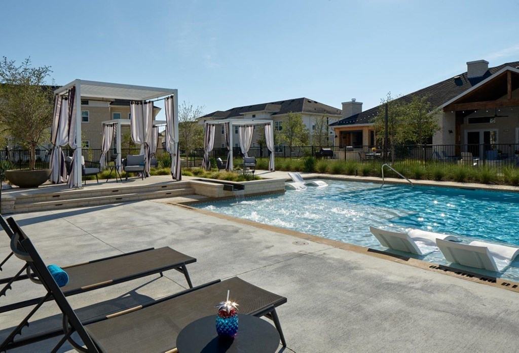 Emerson at Leander Pool with Lounge Chairs
