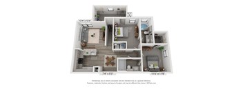 Emerson at Leander 3D Floor Plan B1 A