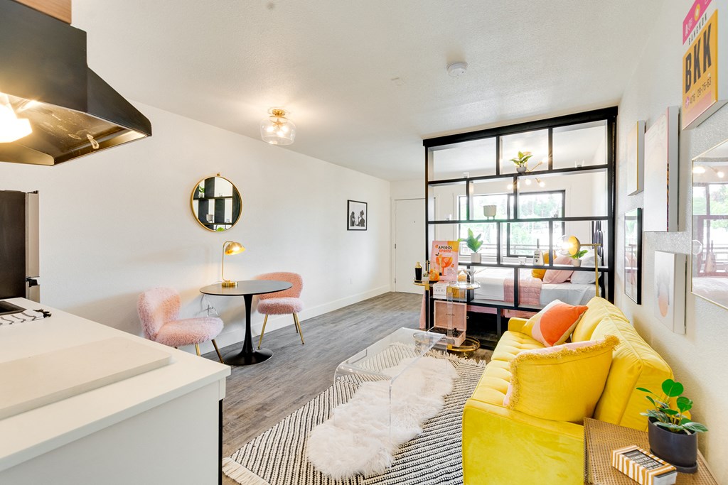 The Empire Apartments Model Kitchen & Living Area