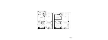 A floor plan of a two bedroom apartment.