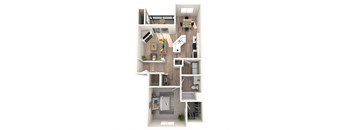 Evans Creek at Woodbridge Apartments in Redmond, Washington Sahalee Renovated Floor Plan