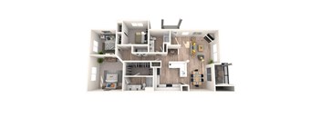 Evans Creek at Woodbridge Apartments in Redmond, Washington Willows Renovated Floor Plan