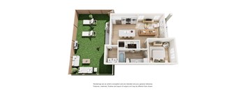Everbloom Rental Homes in Melissa, Texas 1x1 Floor Plan