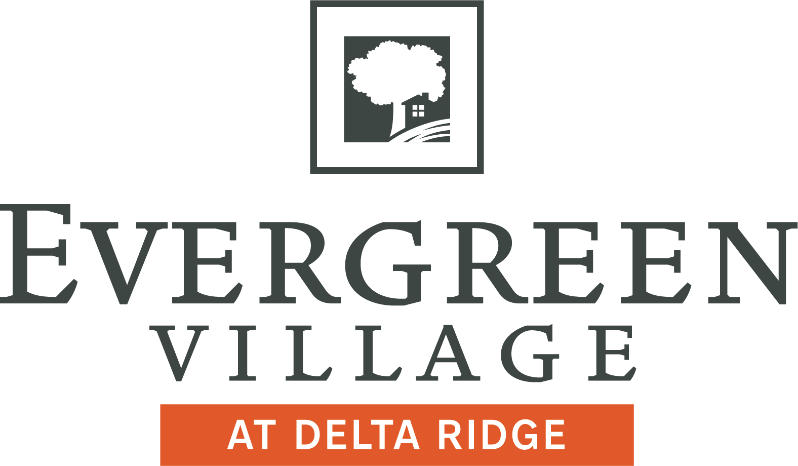 A logo for Evergreen Village at Delta Ridge is displayed.