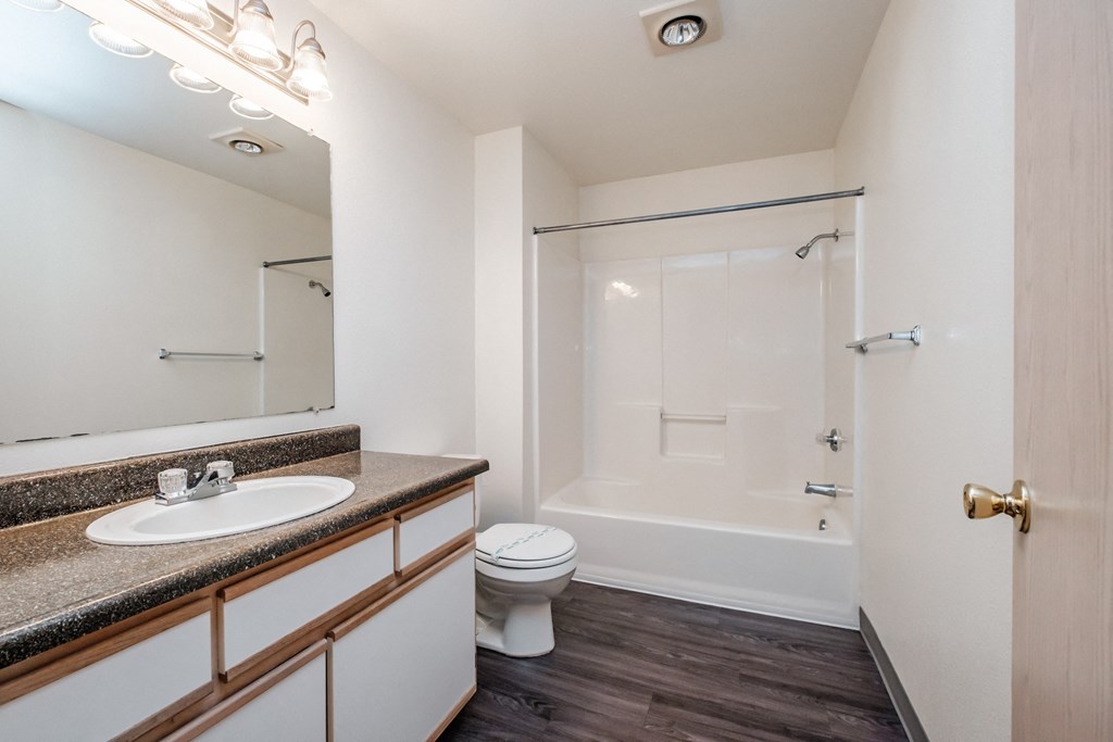 a bathroom with a toilet sink and bathtub