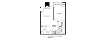 The Caleb Apartments A1 2D Floor Plan