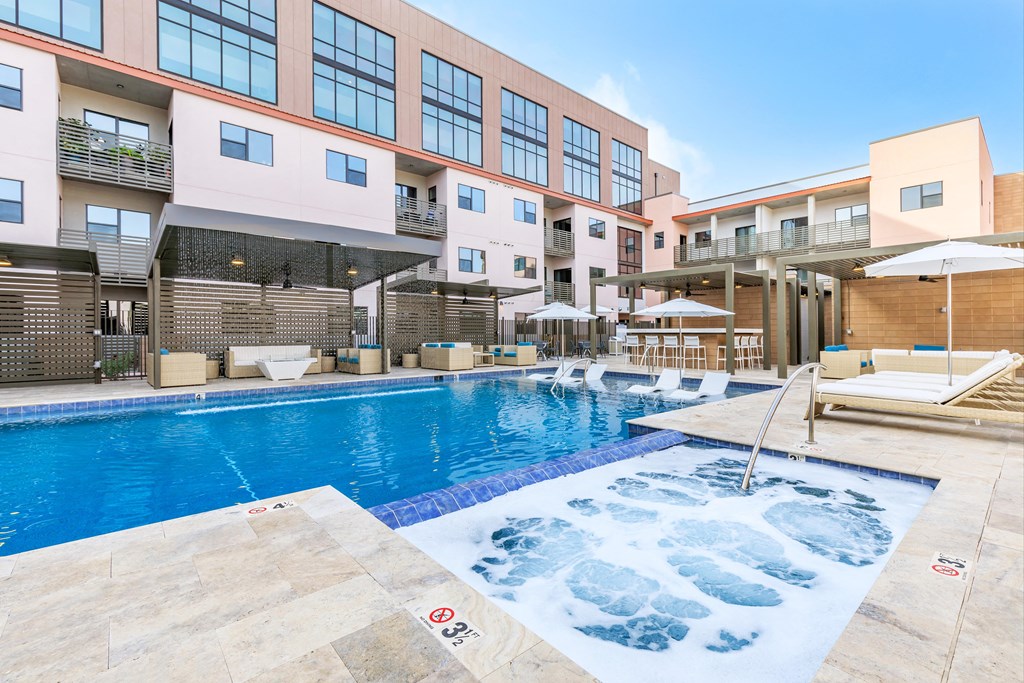 A large outdoor swimming pool at The Benedictine, Tucson, AZ