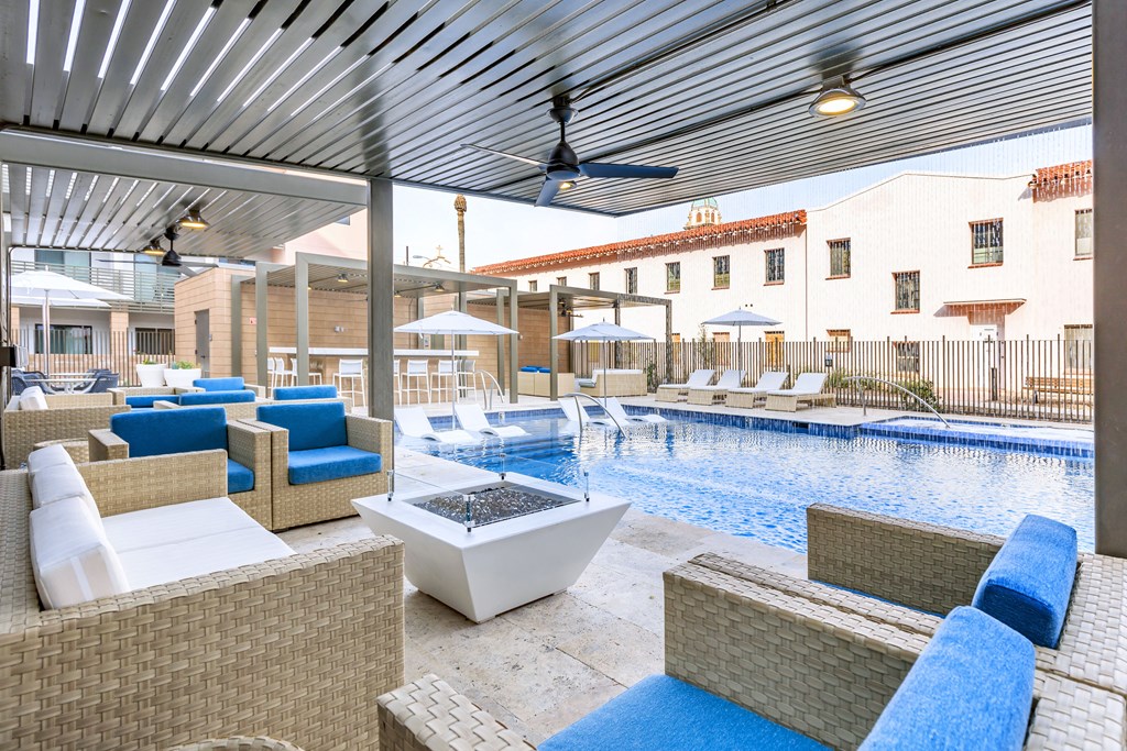 Poolside Lounge Area at The Benedictine, Tucson, Arizona