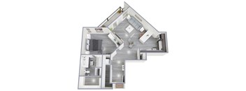 F 1Bed 1Bath Floor Plan at Rendezvous Urban Flats, Tucson, AZ