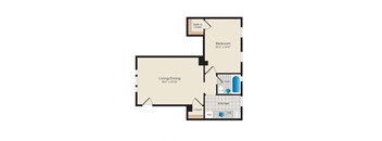 Falkland Chase Apartments in Silver Spring, Maryland 1 Bedroom Floor Plan