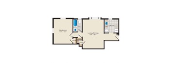 Falkland Chase Apartments in Silver Spring, Maryland 1 Bedroom Floor Plan
