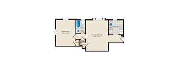Falkland Chase Apartments in Silver Spring, Maryland 1 Bedroom Floor Plan